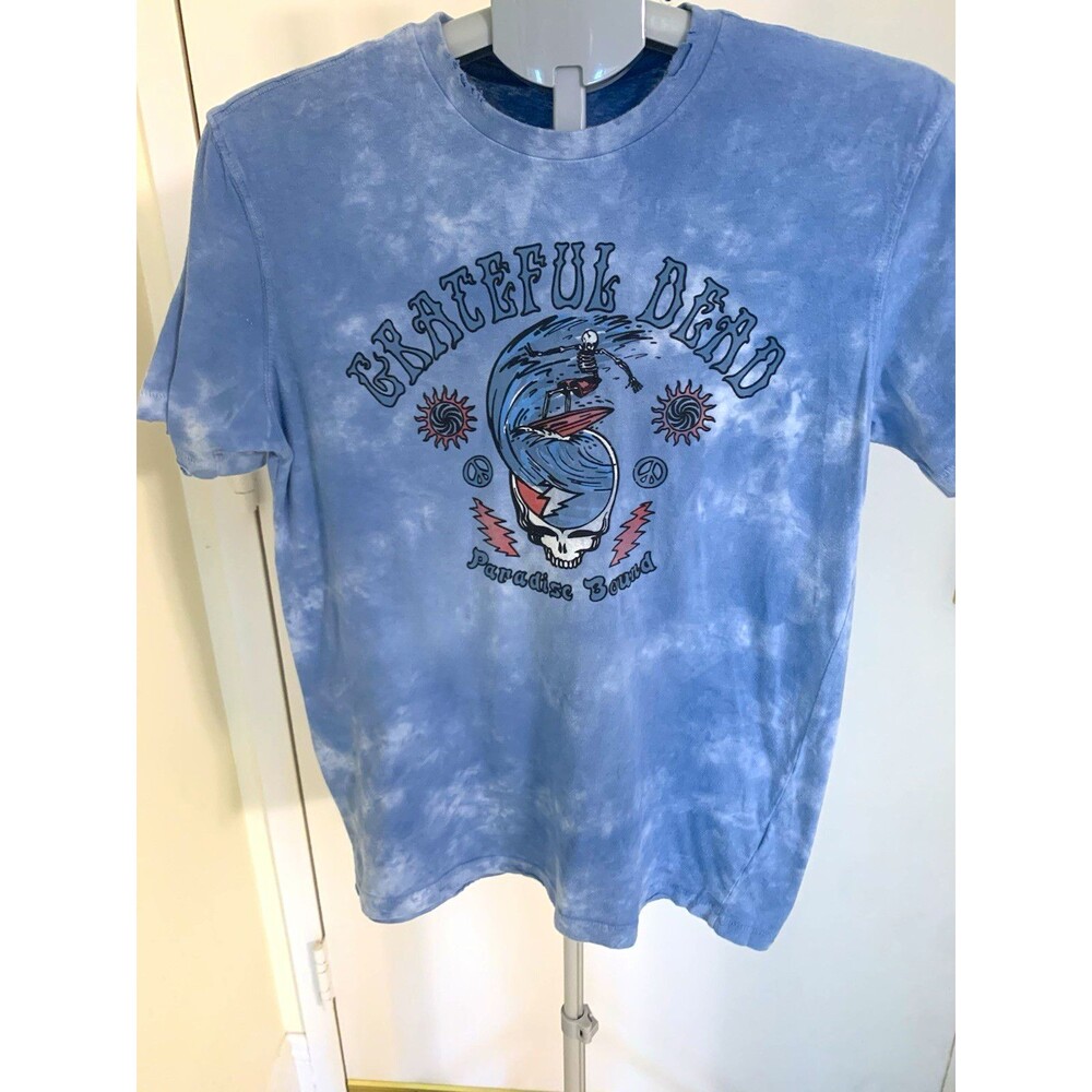 AE Band Tee Blue [XS] Men's Crew Neck Short Sleeve Graphic Print T-Shirt
